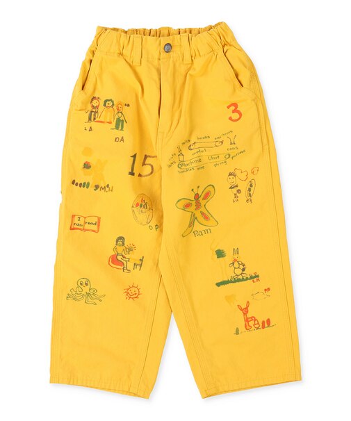 Cotton and Satin Scribble Pants