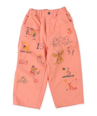 Cotton and Satin Scribble Pants