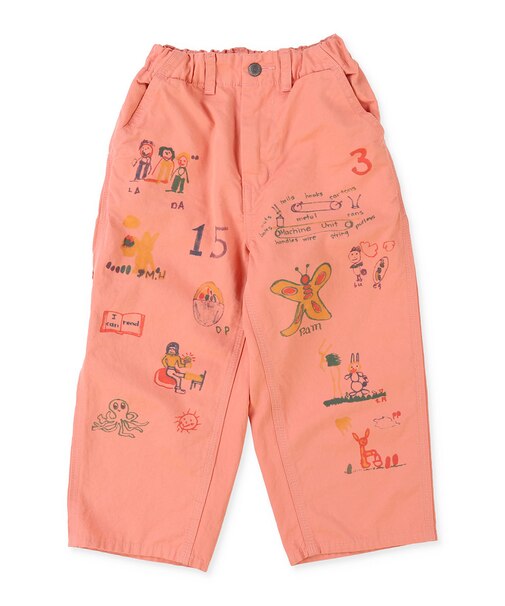 Cotton and Satin Scribble Pants