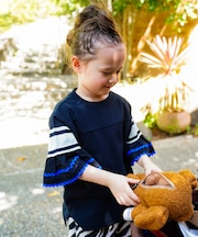 Colorful Tape Flare-sleeve Tee