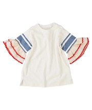 Colorful Tape Flare-sleeve Tee