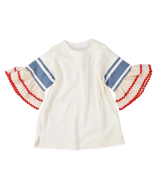 Colorful Tape Flare-sleeve Tee