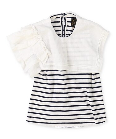 Asymmetry Sailor Collar Sleeveless Tee