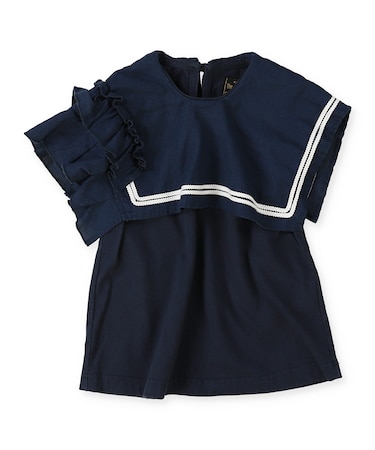 Asymmetry Sailor Collar Sleeveless Tee