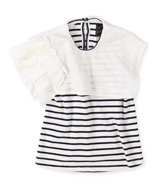 Asymmetry Sailor Collar Sleeveless Tee