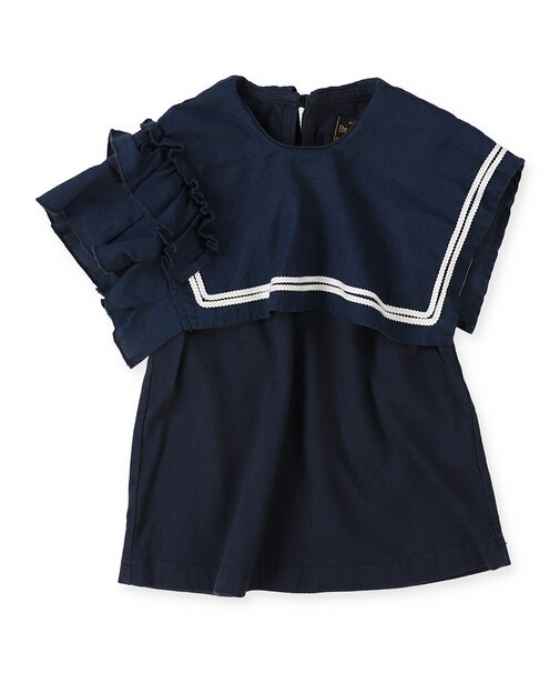 Asymmetry Sailor Collar Sleeveless Tee
