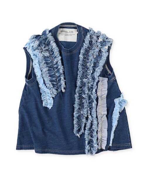 Vintage Cotton Jersey Frill Sleeveless Tee