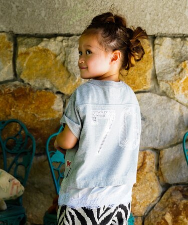Layered-like Lace Numbering Tee