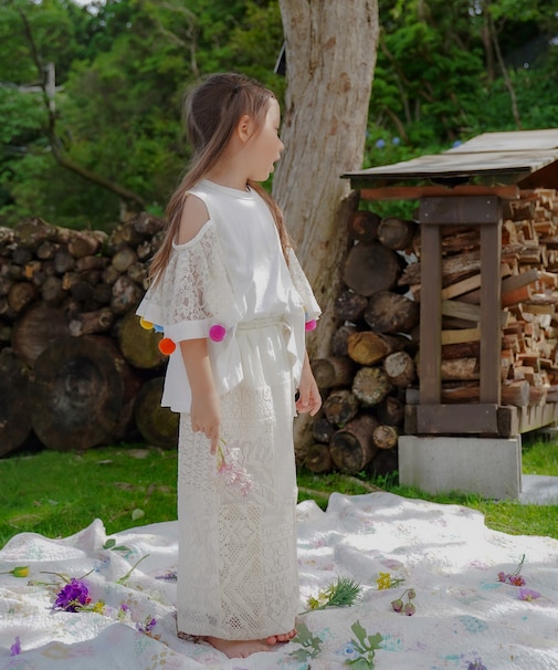 Patchwork Lace Layered-like Wide Pants