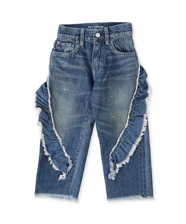 Denim Ruffled Pants