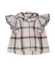 Cotton Linen Ruffled Blouse