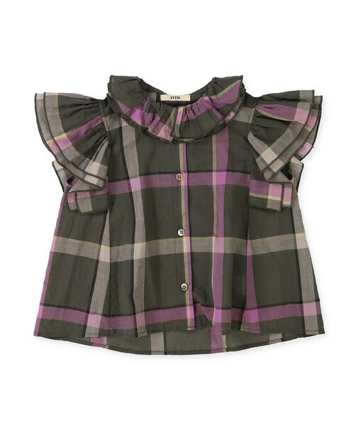 Cotton Linen Ruffled Blouse
