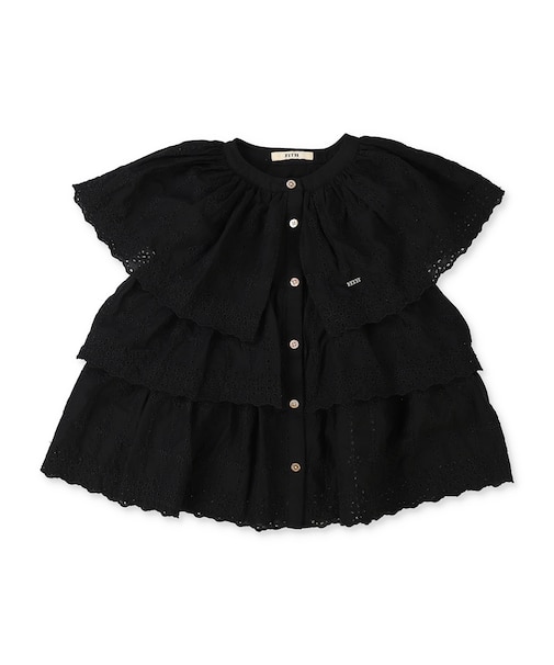 Scallopped Lace Tiered Blouse