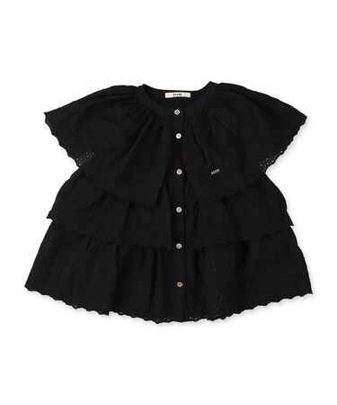 Scallopped Lace Tiered Blouse