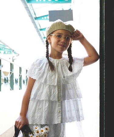Scallopped Lace Tiered Blouse
