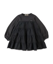 Cotton Jersey and Cloth Tiered Long Sleeve Tee