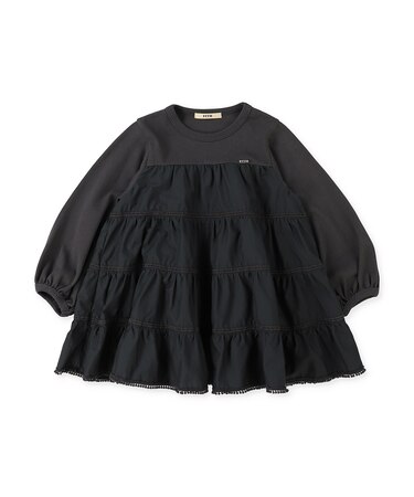 Cotton Jersey and Cloth Tiered Long Sleeve Tee