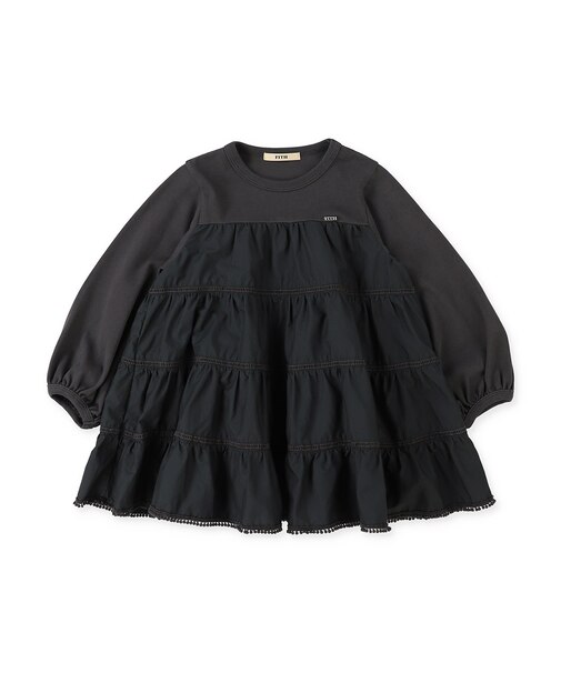 Cotton Jersey and Cloth Tiered Long Sleeve Tee