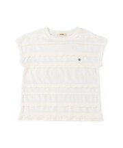 Scalloped Jacquard French-sleeve Tee