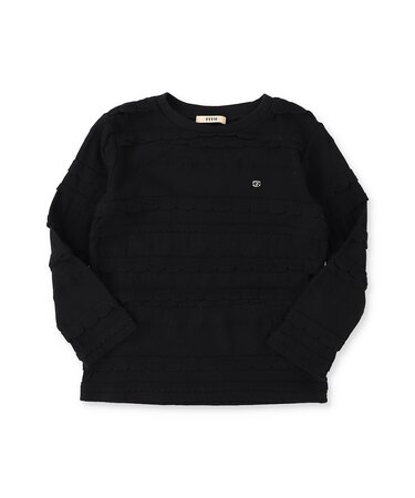 Scalloped Jacquard Long Sleeve Tee
