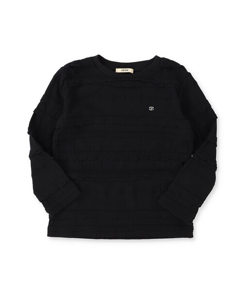 Scalloped Jacquard Long Sleeve Tee