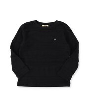 Scalloped Jacquard Long Sleeve Tee