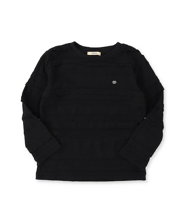 Scalloped Jacquard Long Sleeve Tee