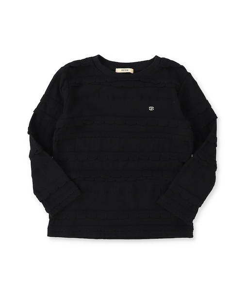 Scalloped Jacquard Long Sleeve Tee