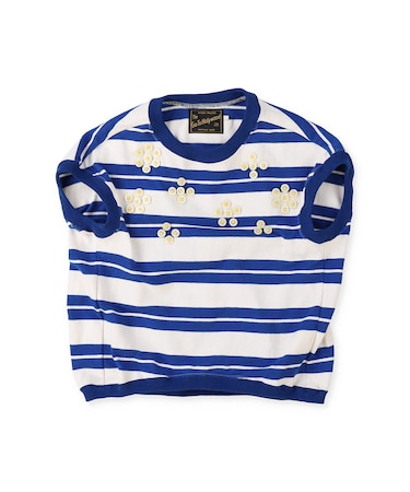Striped Button Sleeveless Tee