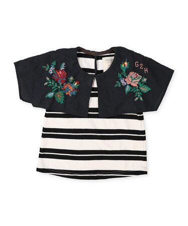 Striped Collar Sleeveless Tee