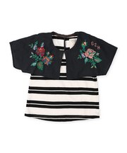 Striped Collar Sleeveless Tee
