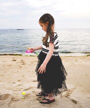 Striped Cotton Jersey Tiered Docking Dress