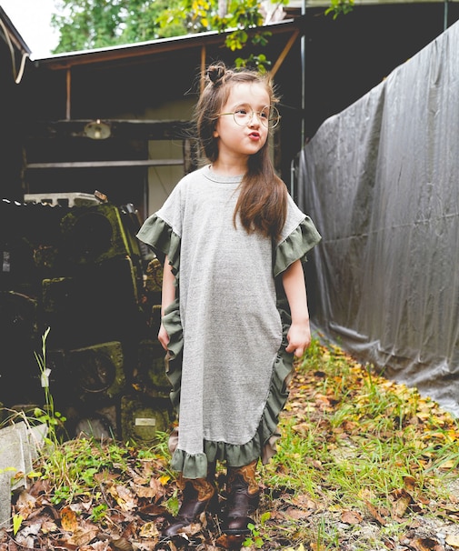 Cotton Jersey Ruffled Dress