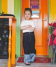 Denim Rolled-up Pants