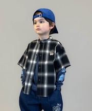 Ombrecheck Band Collar Shirt