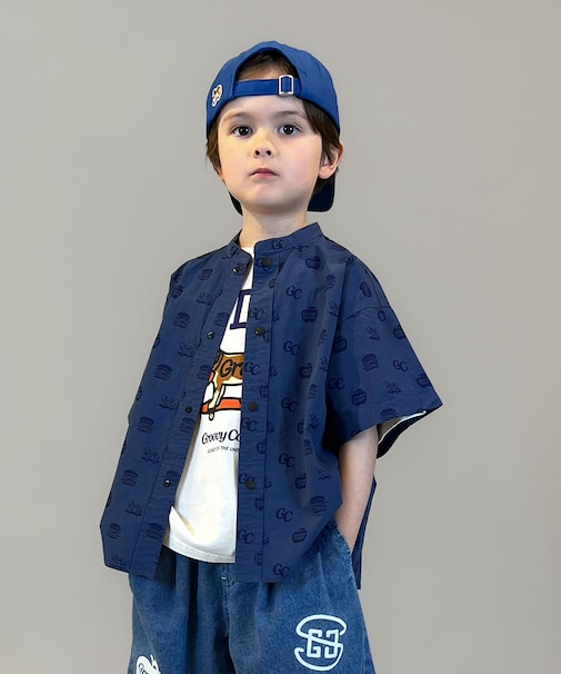 GC Patterned Band Collar Shirt