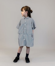 Striped Knee Length Shirt Dress