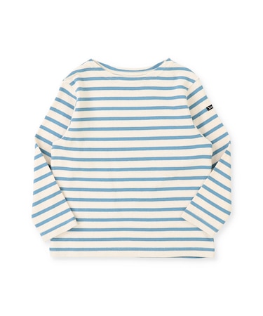 Striped Cotton Jersey Boat-neck Long Sleeve Tee