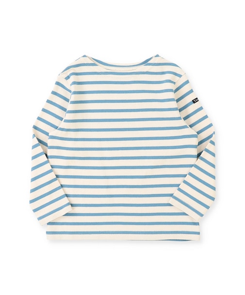 Striped Cotton Jersey Boat-neck Long Sleeve Tee