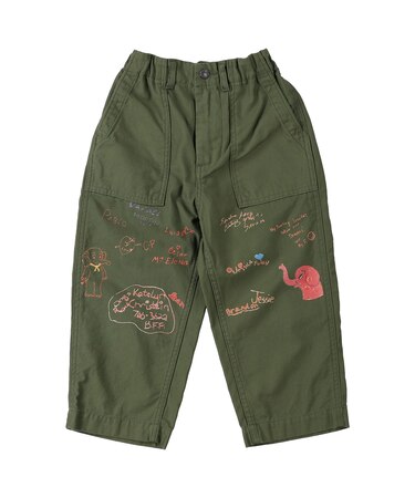 Military Backsatin Scribble Pants