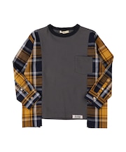 Cotton Jersey x Plaid L/S Shirt