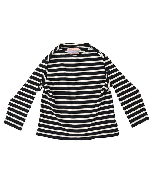 Striped Cotton Jersey Boatneck L/S Tee