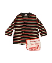 Striped Cotton Jersey Apron L/S Tee