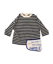 Striped Cotton Jersey Apron L/S Tee