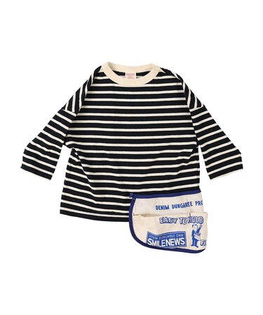 Striped Cotton Jersey Apron L/S Tee