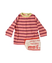 Striped Cotton Jersey Apron L/S Tee