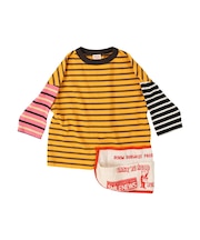 Striped Cotton Jersey Apron L/S Tee