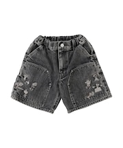 Black Denim SNOOPY Shorts