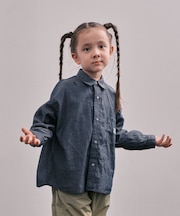 Indigo Sheer Denim Wide Shirt