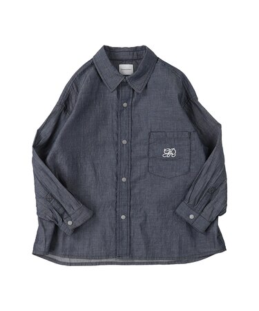 Indigo Sheer Denim Wide Shirt